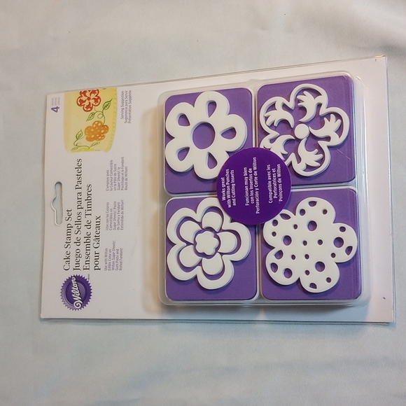 Wilton Party Supplies Wilton Cake Stamp Set 4 Different Flower